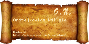 Ondrejkovics Násfa névjegykártya
